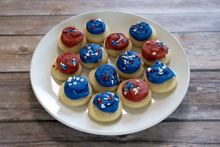Patriotic Sweetness: American-Colored Cookies, Fourth of July Theme